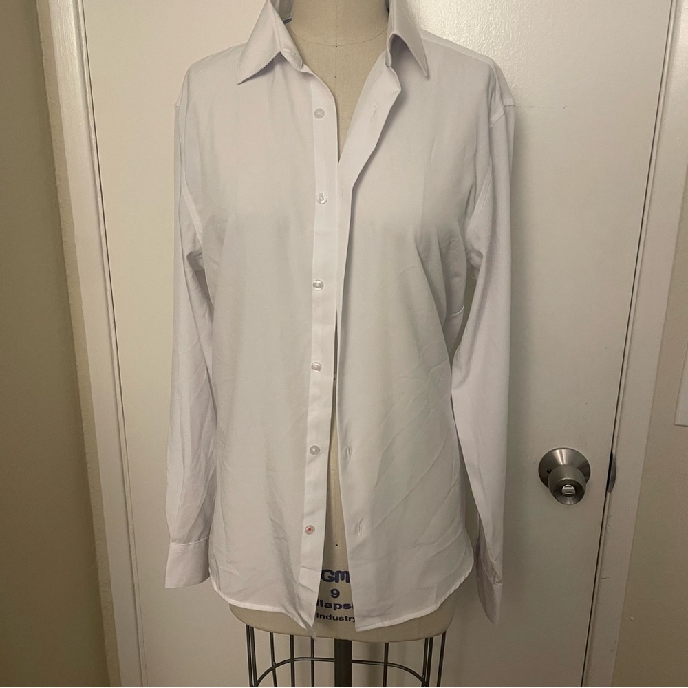Nautica white slim fit dress shirt size M